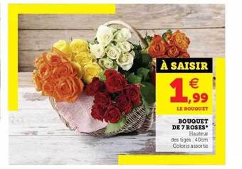 Hyper U Bouquet de 7 roses offre