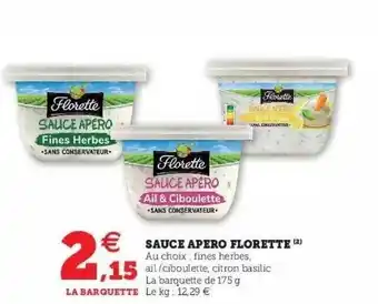 Hyper U Sauce apero florette offre