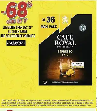 Casino Supermarchés Produits café royal offre