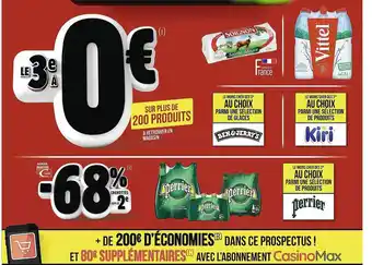 Casino Supermarchés Glaces ben&jerry's, produits kiri, produits perrier offre