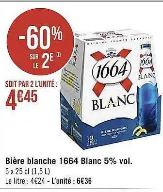 Bière blanche 1664 blanc 5% vol.