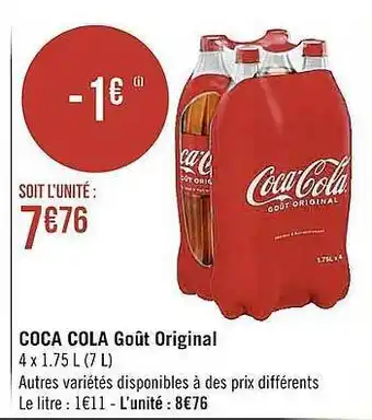 Casino Supermarchés Coca cola goût original offre