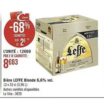 Bière leffe blonde 6,6% vol.