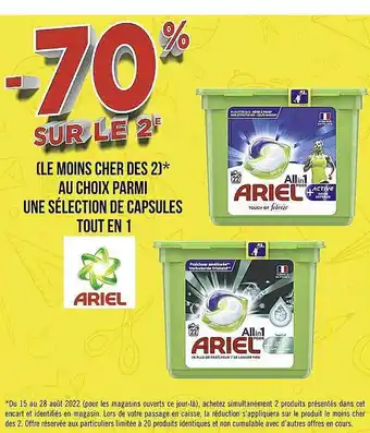Casino Supermarchés Capsules tout en 1 ariel offre