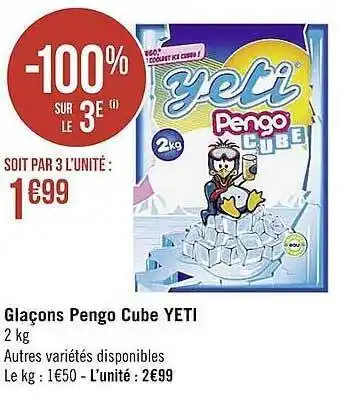 Casino Supermarchés Glaçons pengo cube yeti offre