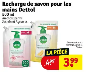 Kruidvat DETTOL recharge de savon pour les mains dettol offre