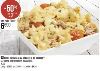 Mini farfalles au thon et à la tomate