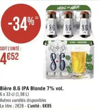Casino Hyperfrais 8.6 bière 8.6 IPA blonde 7% vol. offre