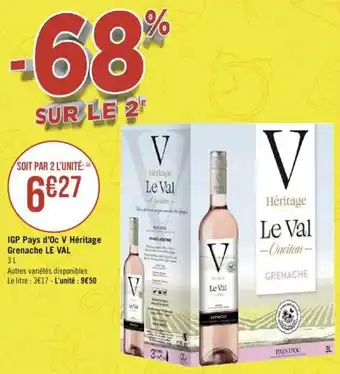 LE VAL IGP pays d'oc v héritage grenache