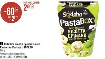 SODEBO tortellini ricotta epinard sauce parmesan pastabox