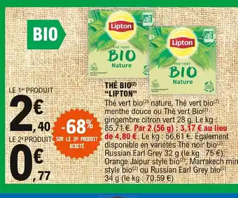 E.Leclerc Lipton Thé Bio offre