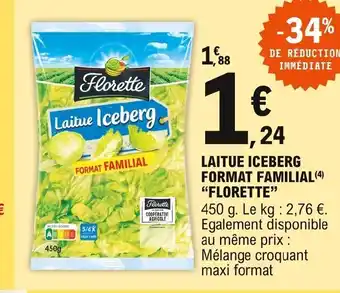 E.Leclerc Florette Laitue Iceberg Format Familial offre