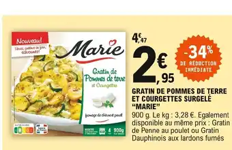 E.Leclerc Marie Gratin de Pommes de Terre Et Courgettes Surgelé offre