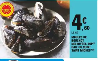 E.Leclerc Moules de Bouchot Nettoyées AOP Baie du Mont saint Michel offre