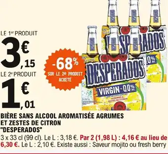 E.Leclerc Desperados Bière Sans Alcool Aromatisée Agrumes Et Zestes de Citron offre
