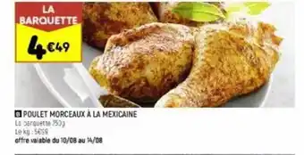 Leader Price Poulet morceaux à la mexicaine offre