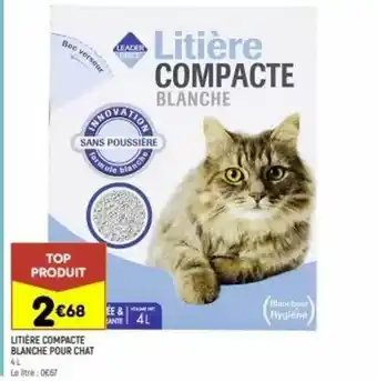 Litière compacte blanche pour chat