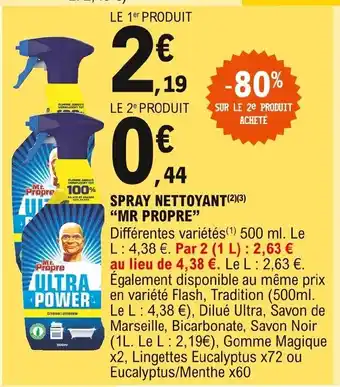 E.Leclerc Spray Nettoyant Mr Propre offre
