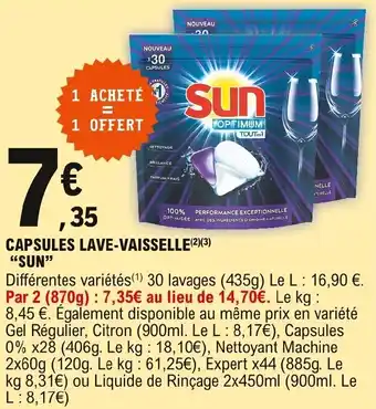 E.Leclerc Capsules Lave-Vaisselle Sun offre
