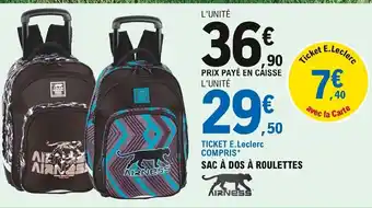 E.Leclerc Sac à dos à roulettes offre