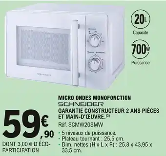 E.Leclerc Micro Ondes Monofonction offre