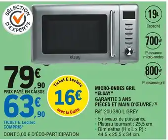 E.Leclerc Micro-Ondes Gril Elsay offre