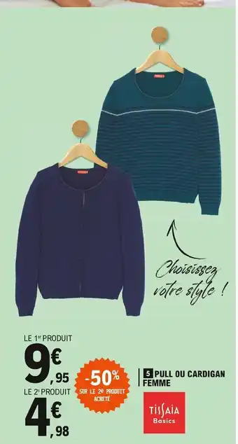 E.Leclerc Pull ou Cardigan Femme offre