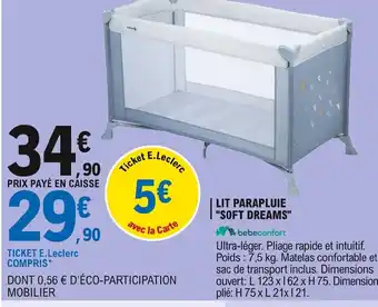 E.Leclerc Lit Parapluie Soft Dreams offre
