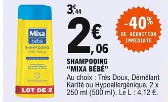E.Leclerc Shampooing Mixa Bébé offre