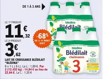 E.Leclerc Lait de Croissance Blédilait Blédina offre