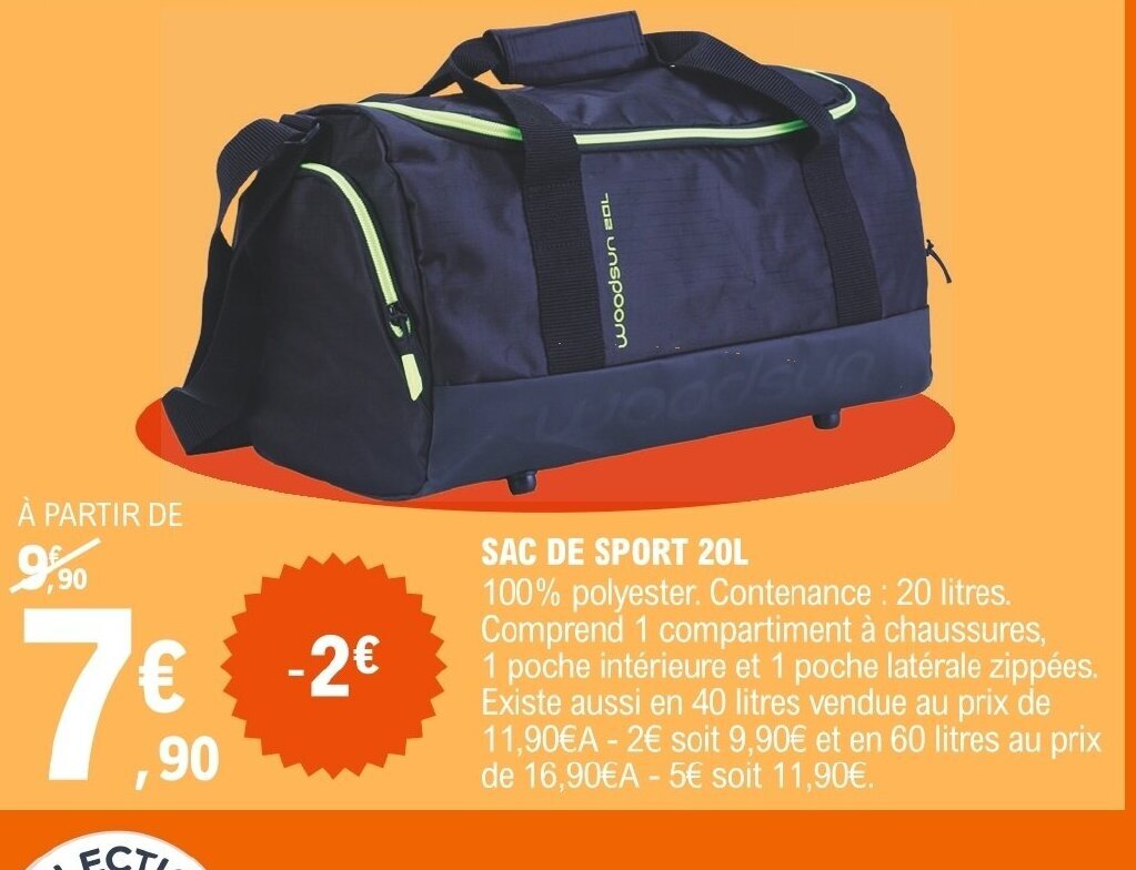 Sac de best sale sport 20l