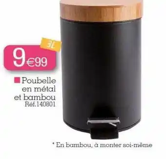 Kandy Poubelle en métal et bambou offre