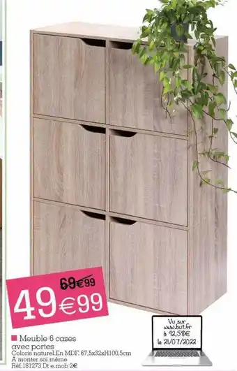 Kandy Meuble 6 cases avec portes offre