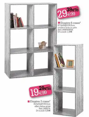 Kandy Étagère 6 cases, étagère 3 cases offre