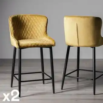 Pier Import Chaise de bar en velours moutarde (lot de 2) arlington offre