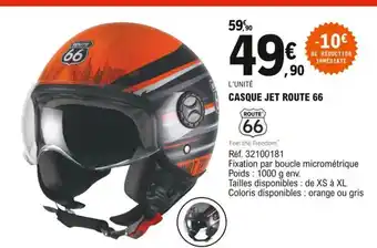 E.Leclerc L'Auto Casque Jet Route 66 offre