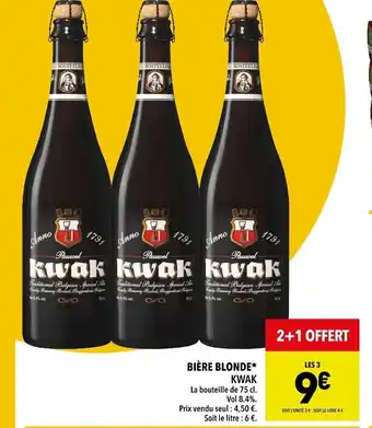 Supeco Kwak Bière Blonde offre