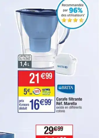 Cora x Carrefour Carafe Filtrante offre