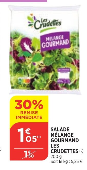Bi1 Salade Mélange Gourmand Les Crudettes offre