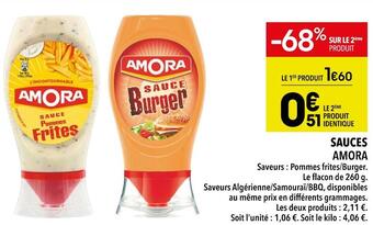 Supeco Amora sauces offre