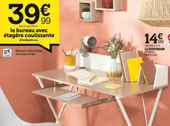 Centrakor Le bureau avec étagère coulissante offre