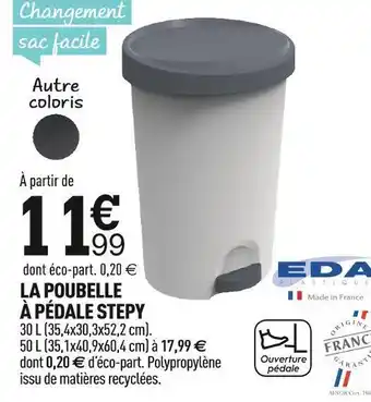 Centrakor Eda la poubelle à pédale stepy offre