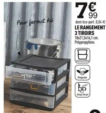 Centrakor Le rangement 3 tiroirs offre