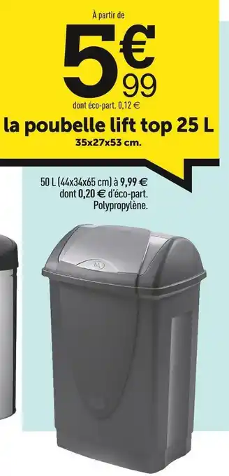 Centrakor La poubelle lift top 25 l offre