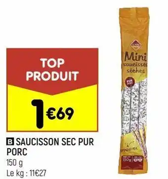 Leader Price Saucisson sec pur porc offre