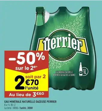 Leader Price Eau minérale naturelle gazeuse perrier offre
