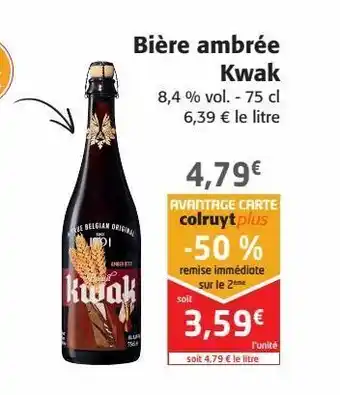 Colruyt Bière ambrée kwak offre