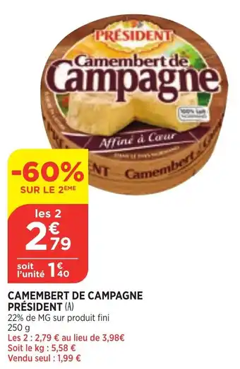 Bi1 Camembert de campgane Président offre