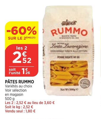 Bi1 Rummo Pâtes offre