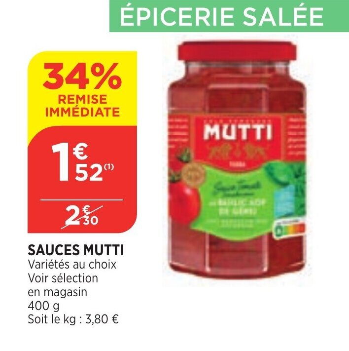 Promo Mutti sauces chez Bi1